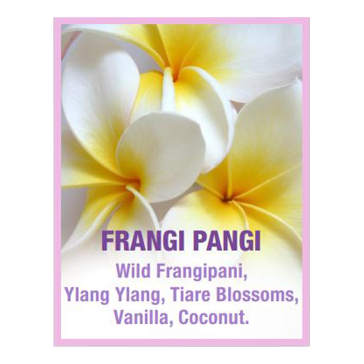 Tweak'd by Nature Frangi Pani scent profile; wild frangipani,  ylang ylang, tiare blossoms, vanilla, coconut