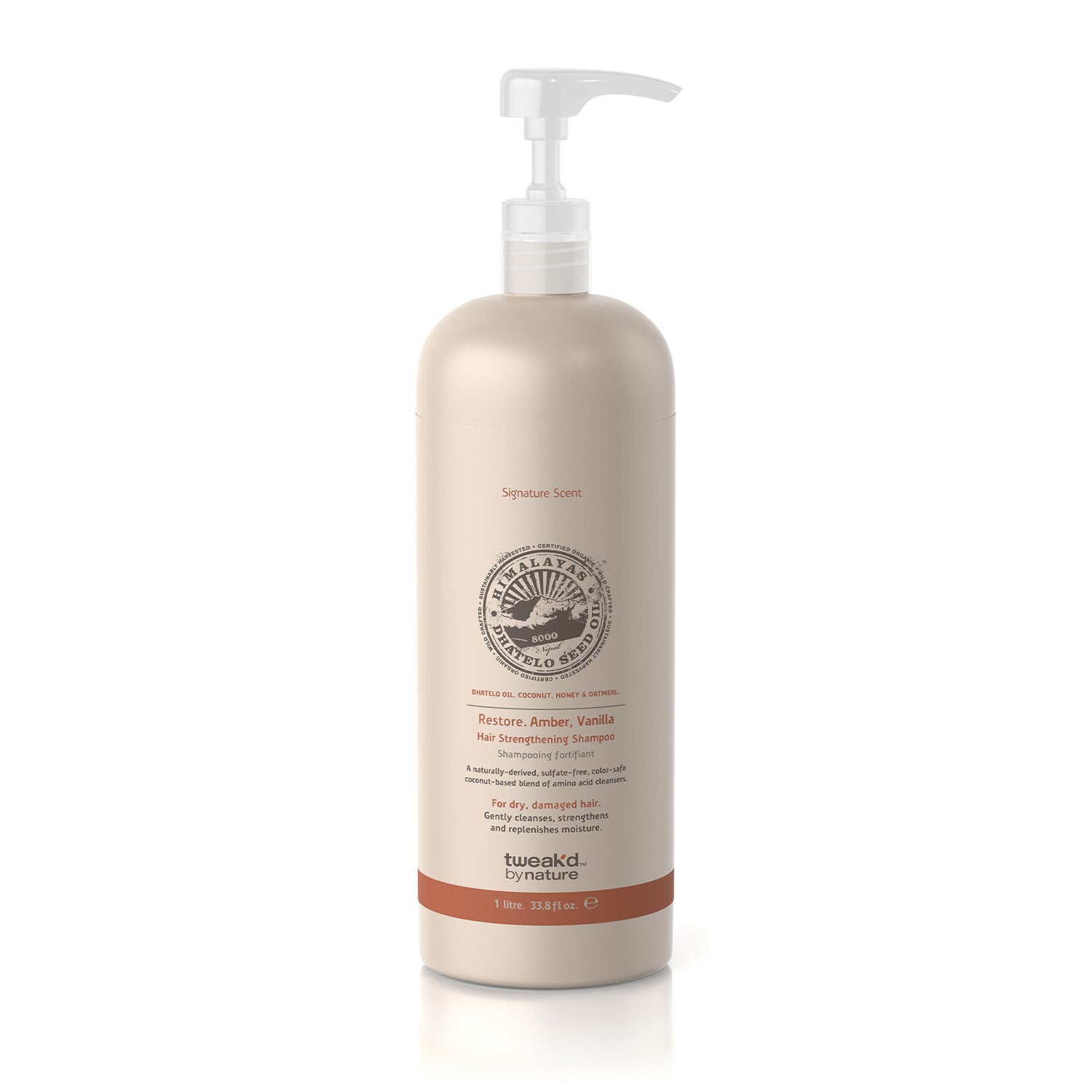 Tweak'd by Nature Dhatelo Restore Amber Vanilla Hair Strengthening Shampoo 1 Litre (33.8floz)