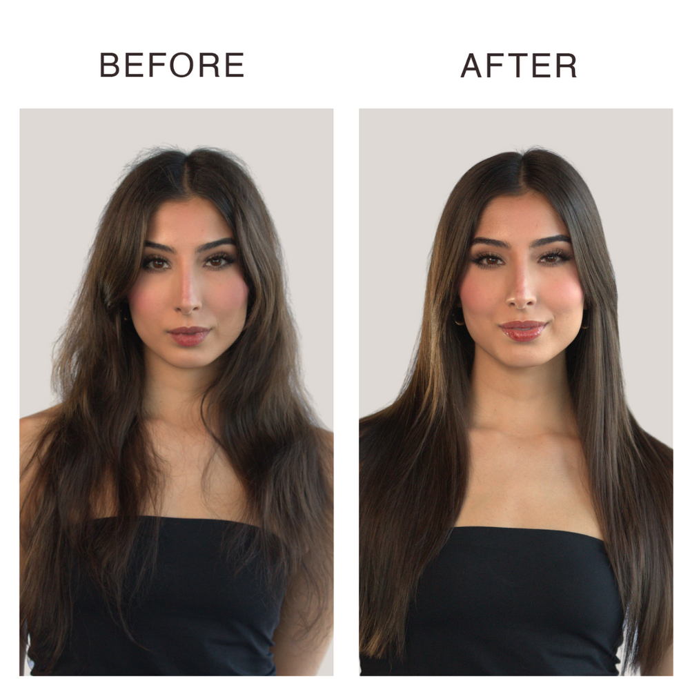 
                  
                    Before and after the Get the Look: Sleek & Smooth Blow-Dry Set
                  
                