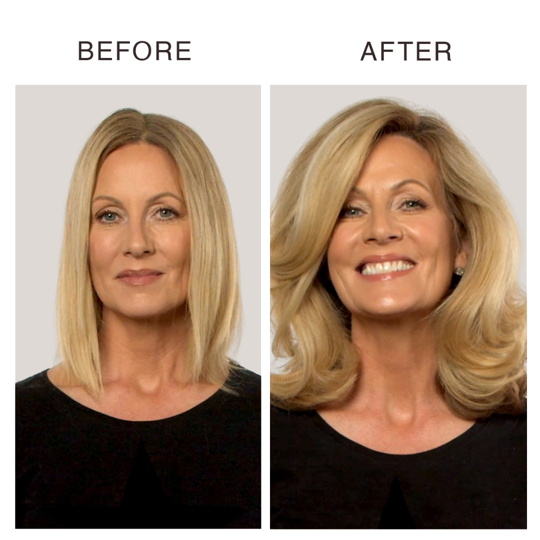 Before and After Summer Lovin' 2XL Fiber Lift Strength + Volume Conditioner