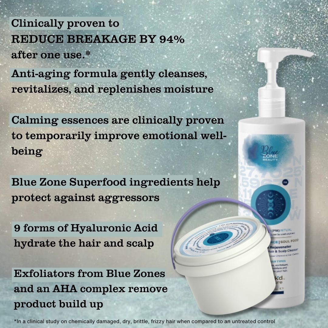 Rejuvenating Set Color:blue Tweak'd by Nature Blue Zone Stardust Rejuvenating Hair Recovery Set