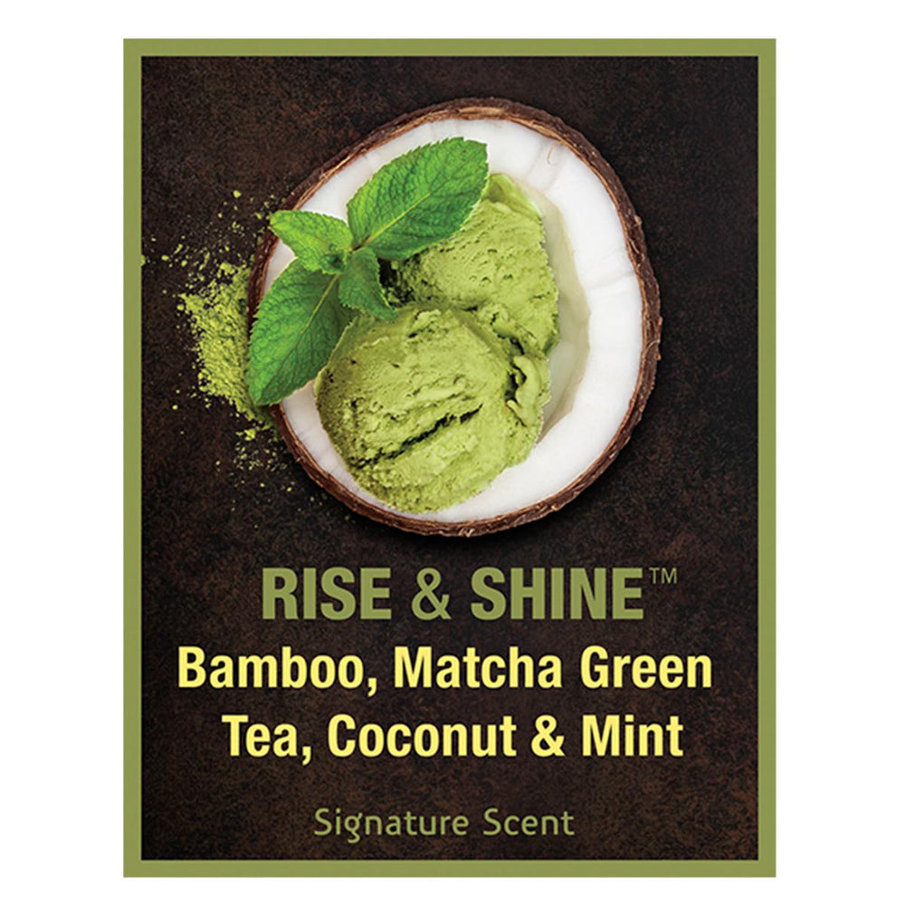 
                  
                    Rise and shine scent profile; bamboo, matcha green tea, coconut and mint.
                  
                