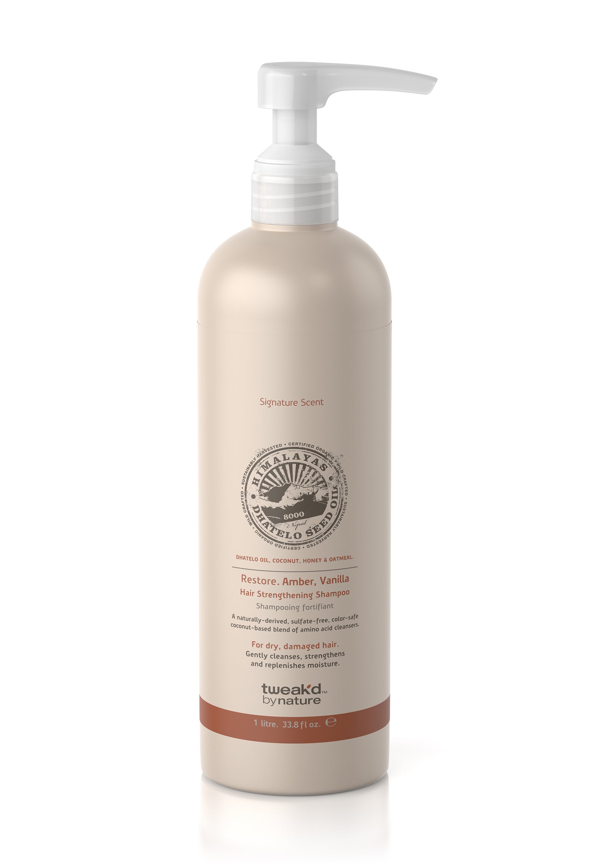 Tweak'd by Nature Dhatelo Restore Amber Vanilla Hair Strengthening Shampoo 1 Litre (33.8floz)